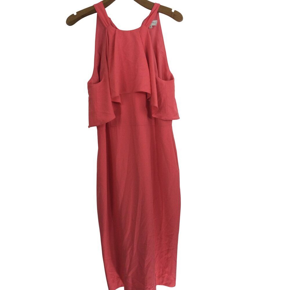 Katherine Kelly Womens Blossom Peach Midi Dress Poppies Peony Size 14 NWT